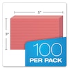 Oxford Index Card, Ruled, 3x5", Cherry, PK100 7321-CHE